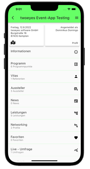 Teilnehmer mit Event-App